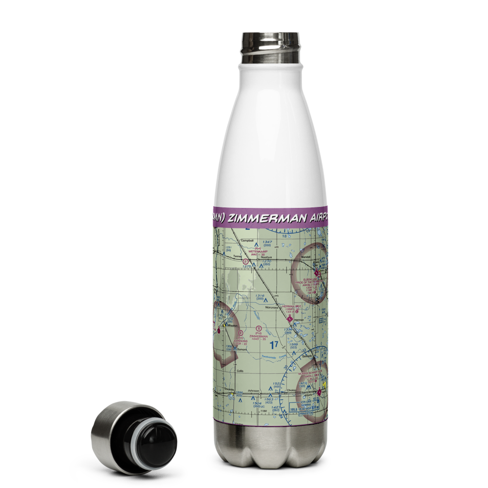 Zimmerman Airport (50MN) VFR Sectional Water Bottle 