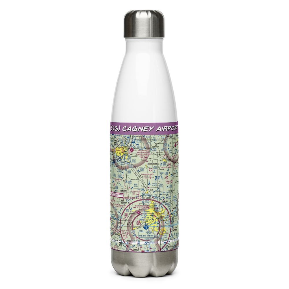 Cagney Airport (51G) VFR Sectional Water Bottle 