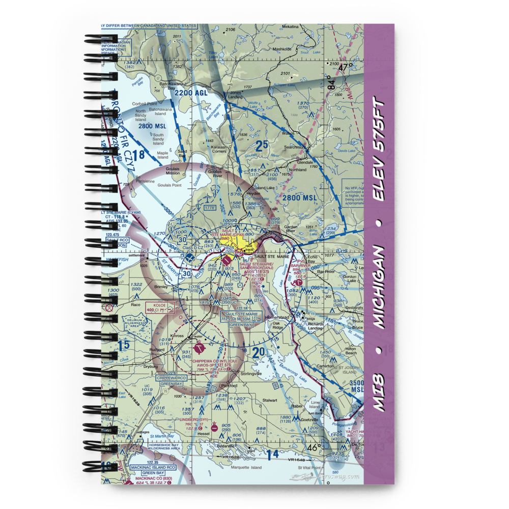 Sault Ste Marie International Seaplane Base (MI8) VFR Sectional Notebook 