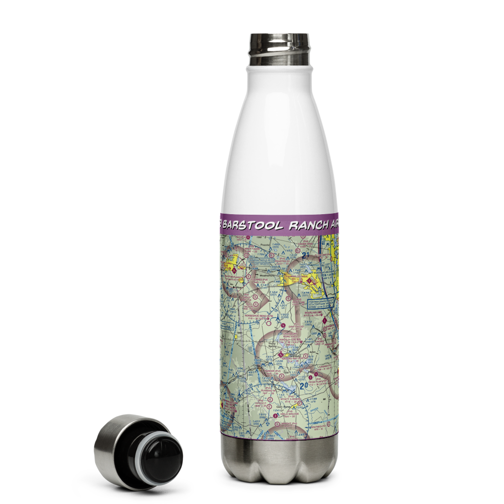 Barstool Ranch Airport (51TE) VFR Sectional Water Bottle 