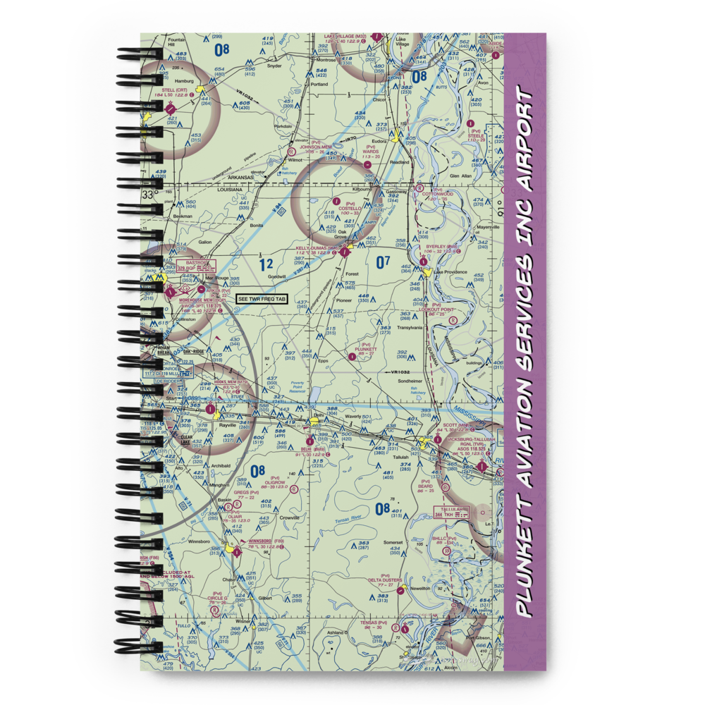 Plunkett Aviation Services Inc Airport (46LA) VFR Sectional Notebook 