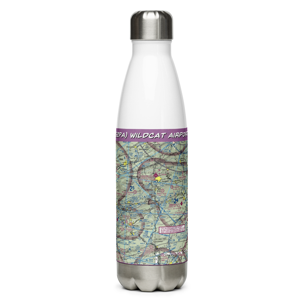 Wildcat Airport (52PA) VFR Sectional Water Bottle 