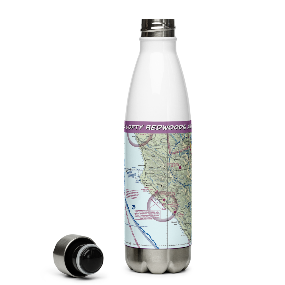 Lofty Redwoods Airport (53CL) VFR Sectional Water Bottle 