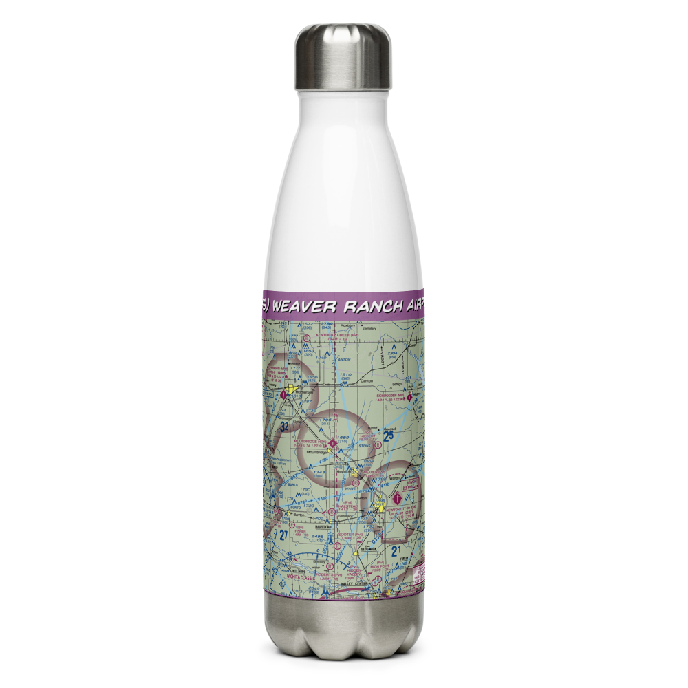 Weaver Ranch Airport (53KS) VFR Sectional Water Bottle 