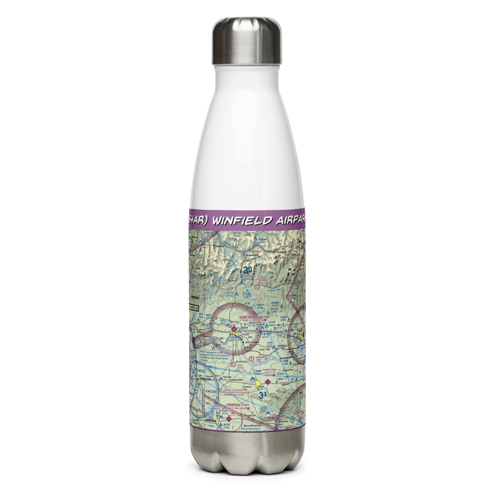 Winfield Airpark (54AR) VFR Sectional Water Bottle 