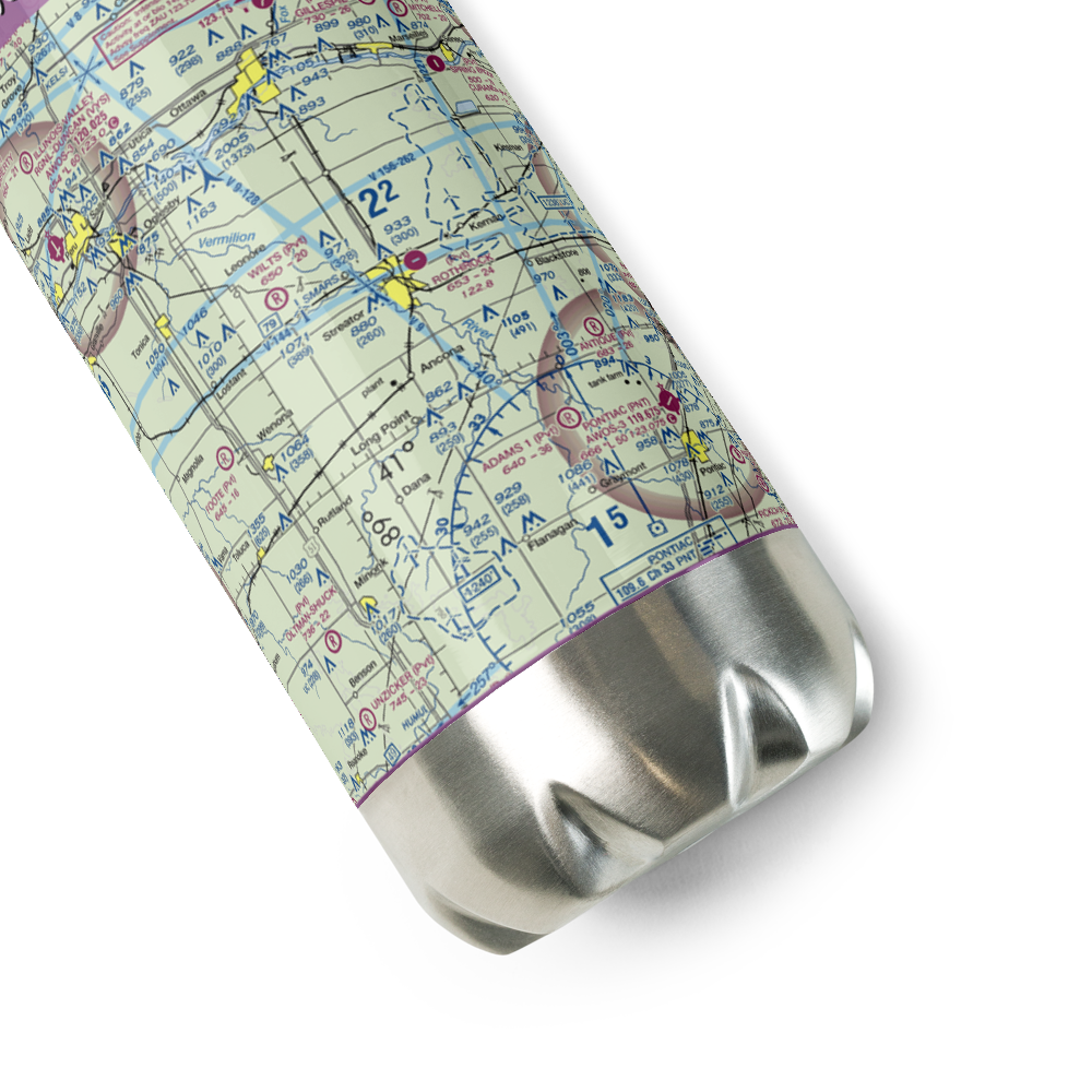 Rothrock Airport (54IL) VFR Sectional Water Bottle 