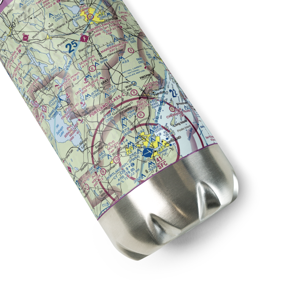 Cliff Dow Airport (54ME) VFR Sectional Water Bottle 