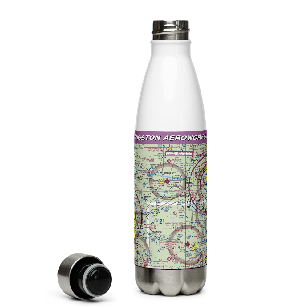 Pingston Aeroworks Airport (54MI) VFR Sectional Water Bottle 