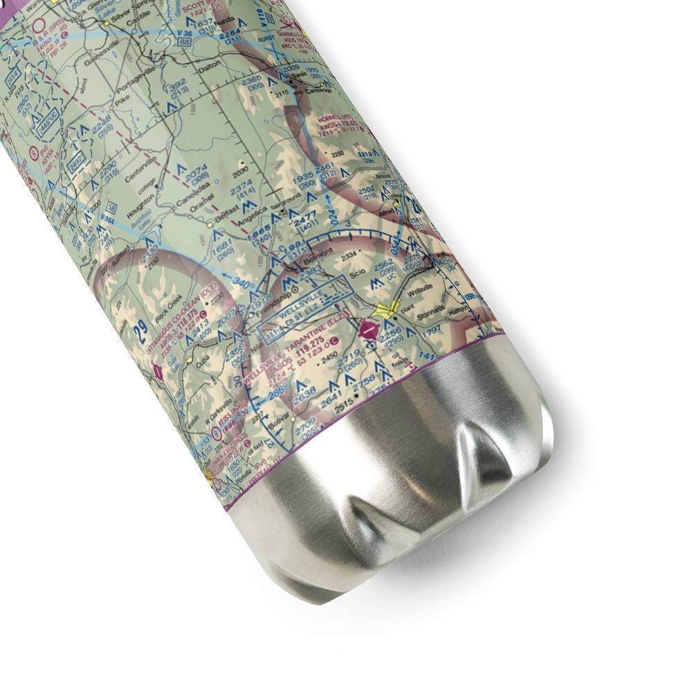 Erb Acres Airport (54NY) VFR Sectional Water Bottle 