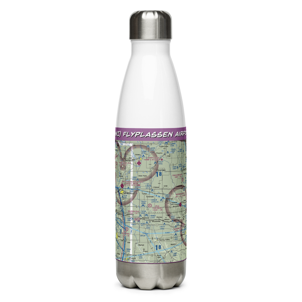 Flyplassen Airport (54WI) VFR Sectional Water Bottle 