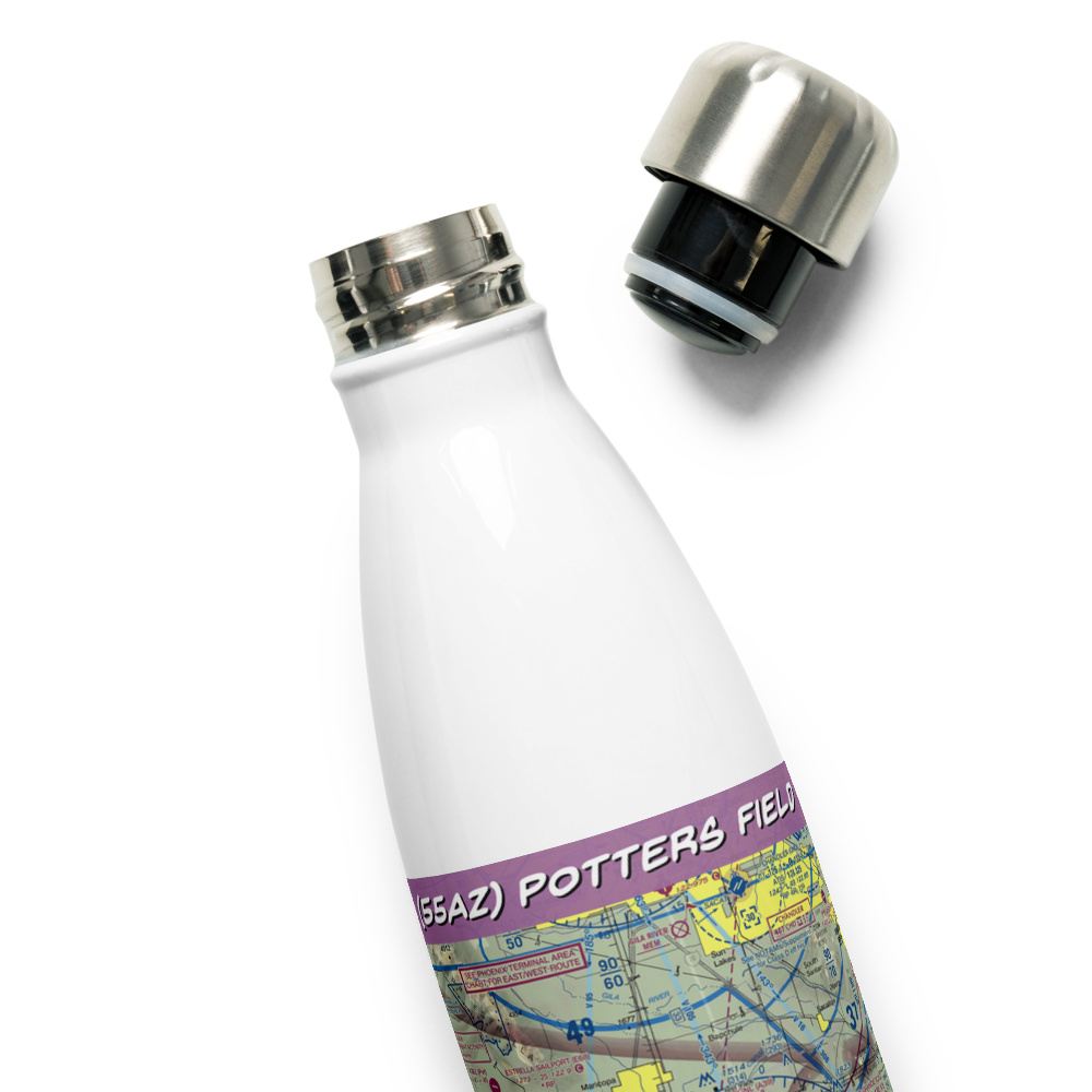 Potters Field (55AZ) VFR Sectional Water Bottle 