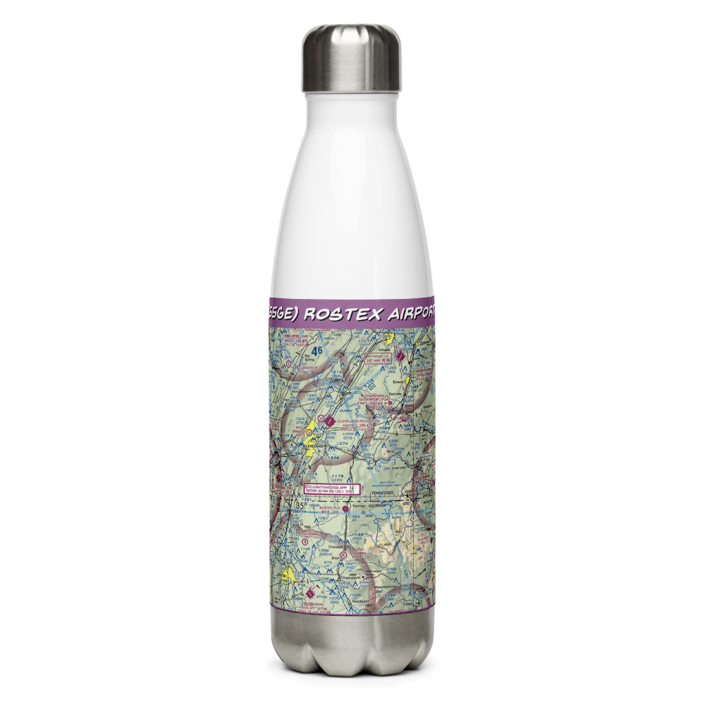 Rostex Airport (55GE) VFR Sectional Water Bottle 