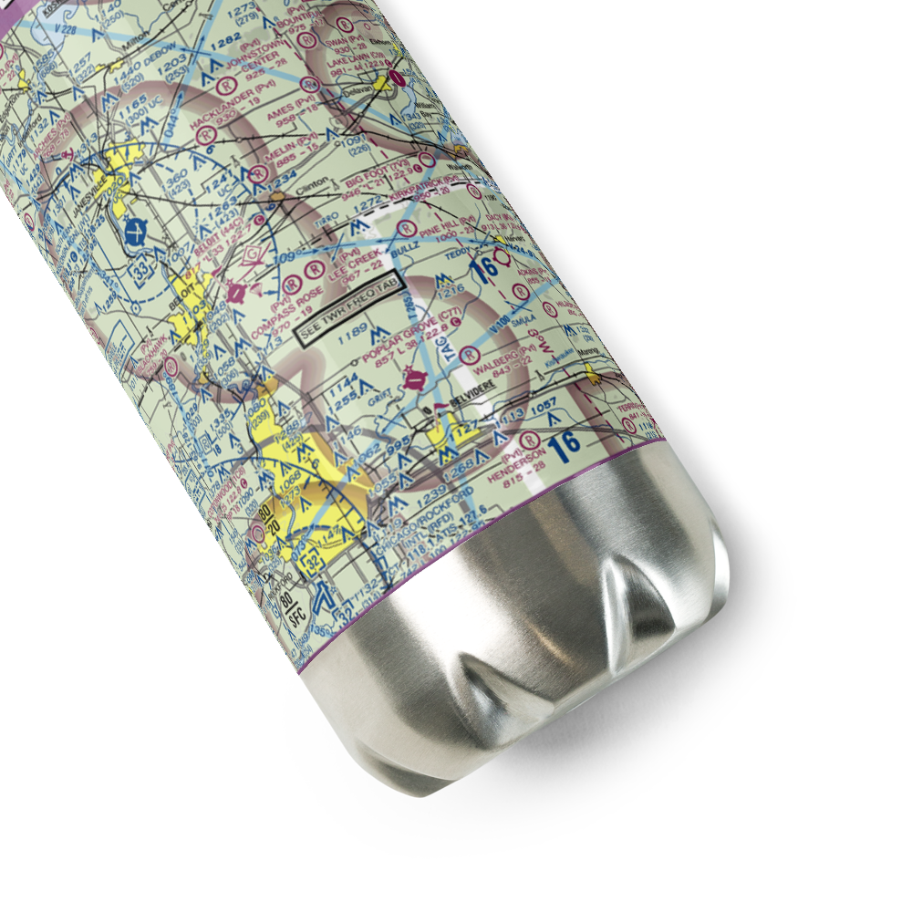 Lee Creek Airport (56IL) VFR Sectional Water Bottle 