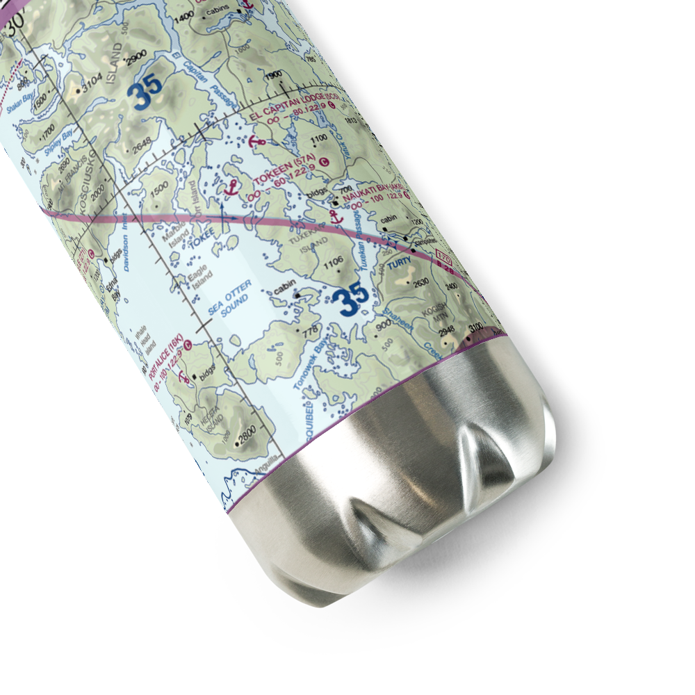 Tokeen Seaplane Base (57A) VFR Sectional Water Bottle 