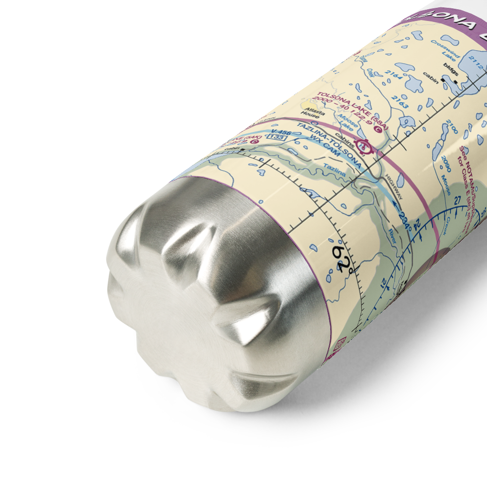 Tolsona Lake Seaplane Base (58A) VFR Sectional Water Bottle 
