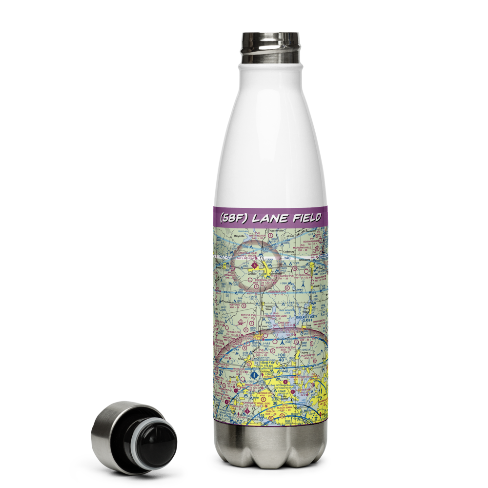 Lane Field (58F) VFR Sectional Water Bottle 