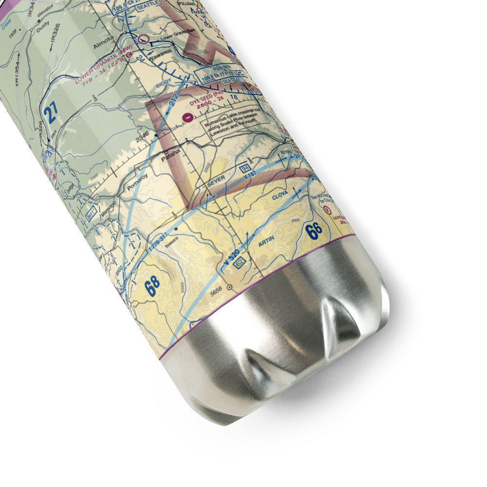 Dye Seed Ranch Inc. Airport (58WA) VFR Sectional Water Bottle 