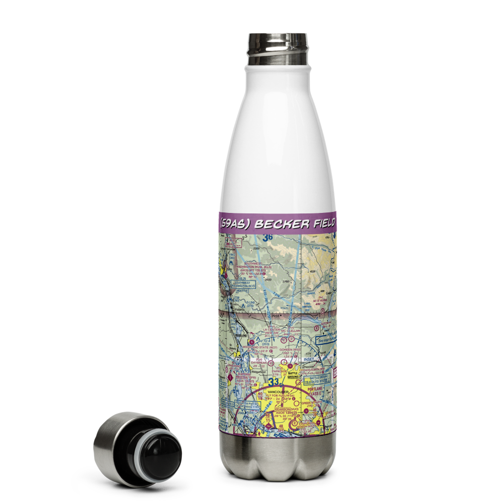 Becker Field (59AS) VFR Sectional Water Bottle 