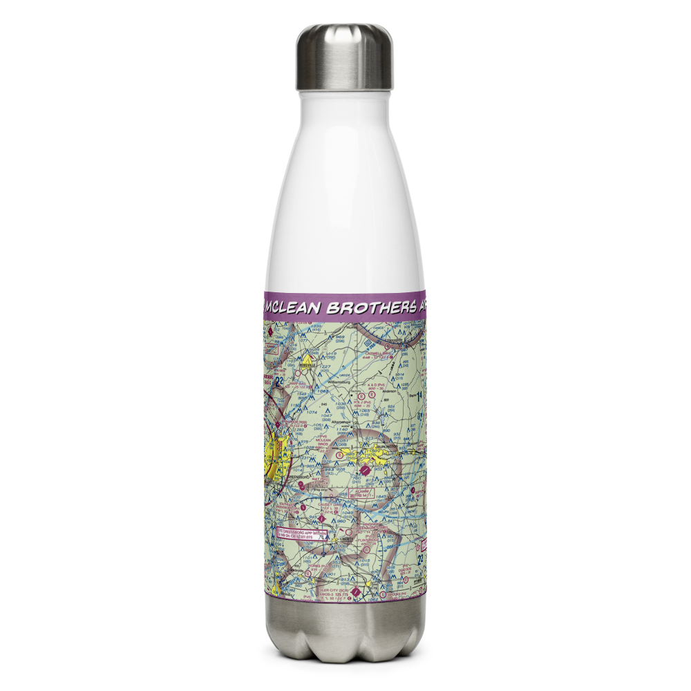 Mclean Brothers Airport (59NC) VFR Sectional Water Bottle 