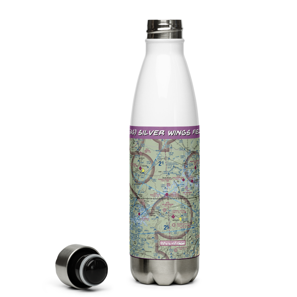 Silver Wings Field (5A5) VFR Sectional Water Bottle 