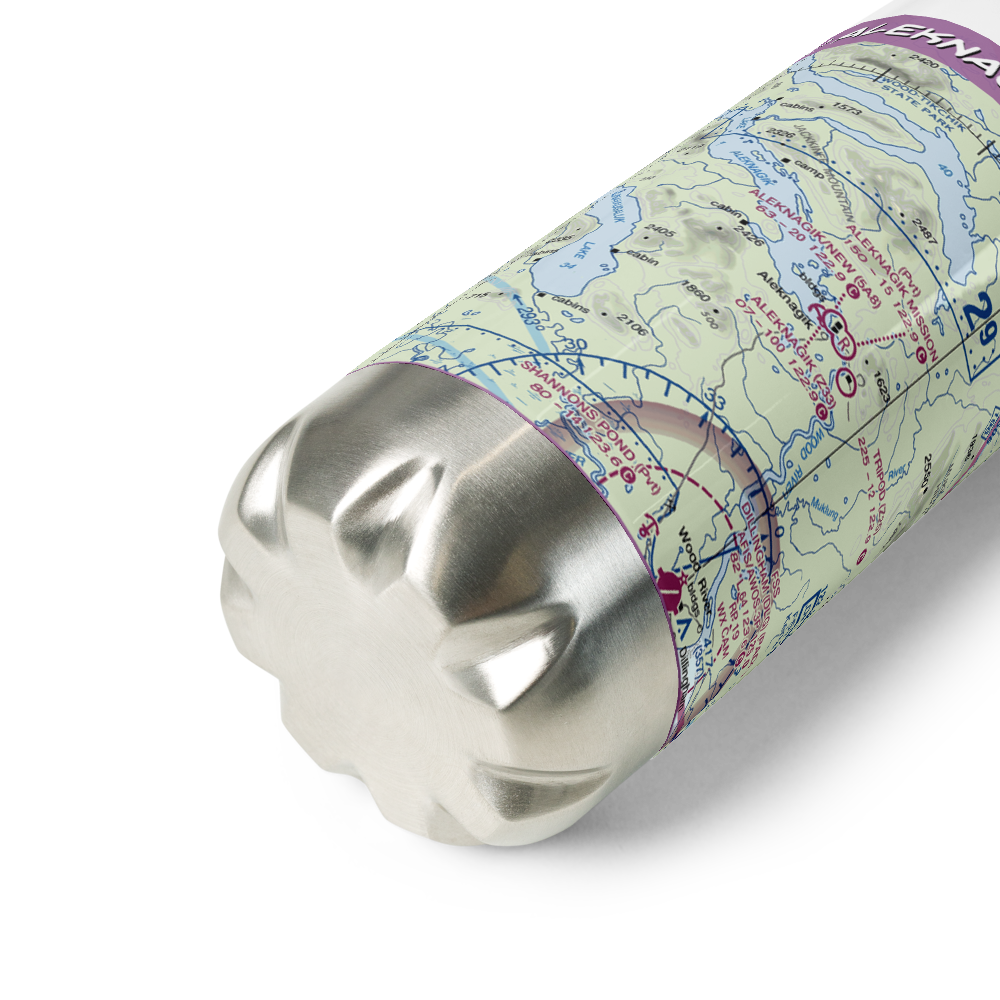 Aleknagik / New Airport (5A8) VFR Sectional Water Bottle 