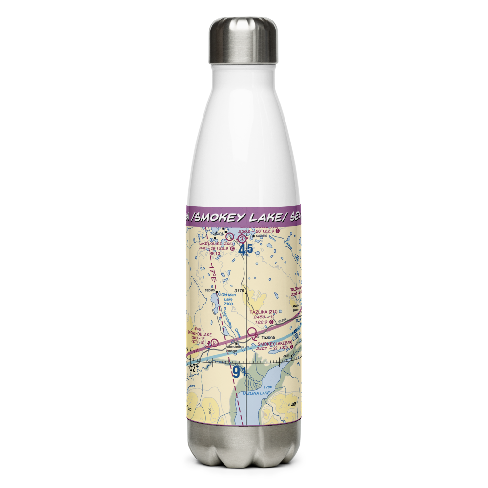 Tazlina /Smokey Lake/ Seaplane Base (5AK) VFR Sectional Water Bottle 
