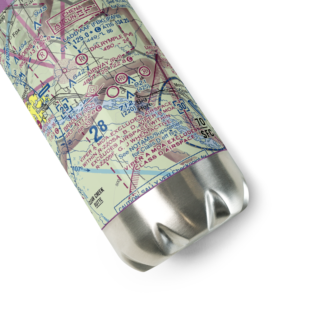 Airway Airport (5AK3) VFR Sectional Water Bottle 
