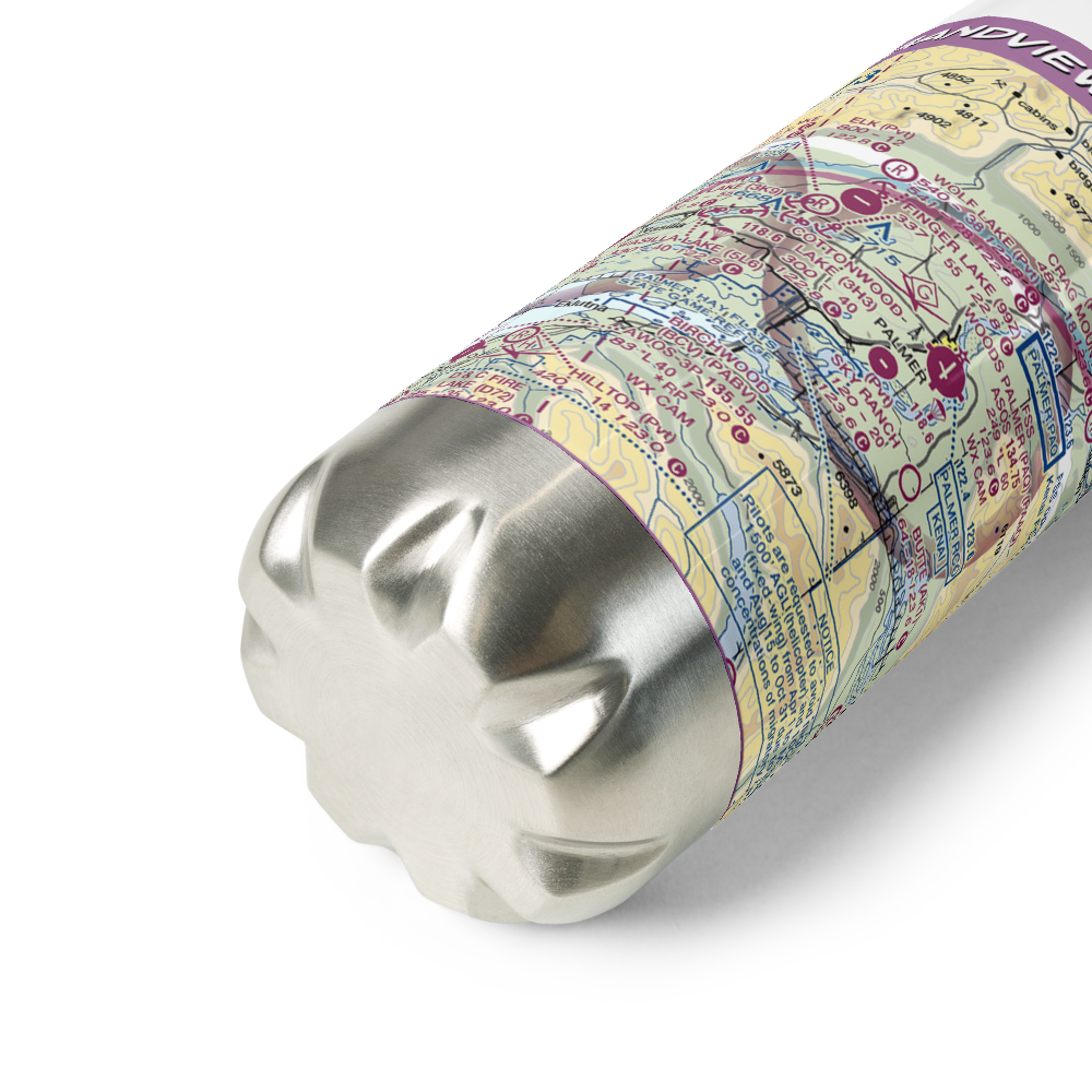 Grandview Subdivision Airport (5AK9) VFR Sectional Water Bottle 