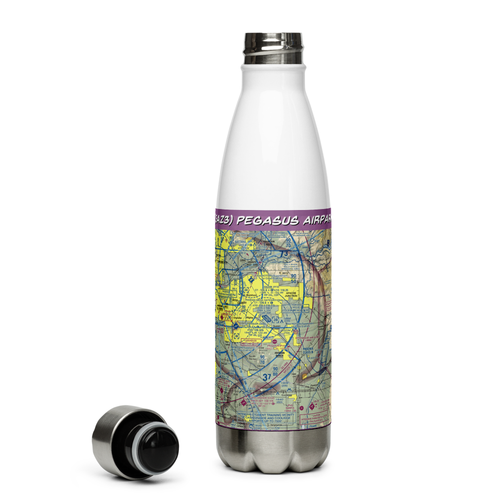 Pegasus Airpark (5AZ3) VFR Sectional Water Bottle 