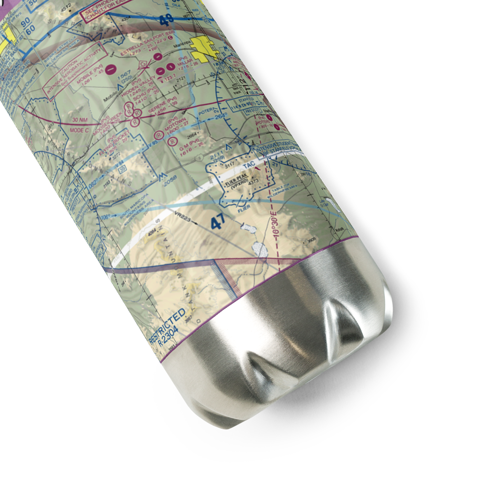Motown Airport (5AZ6) VFR Sectional Water Bottle 