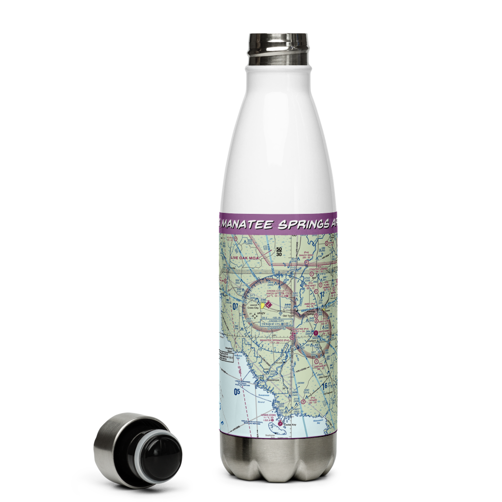 Manatee Springs Airport (5FD0) VFR Sectional Water Bottle 