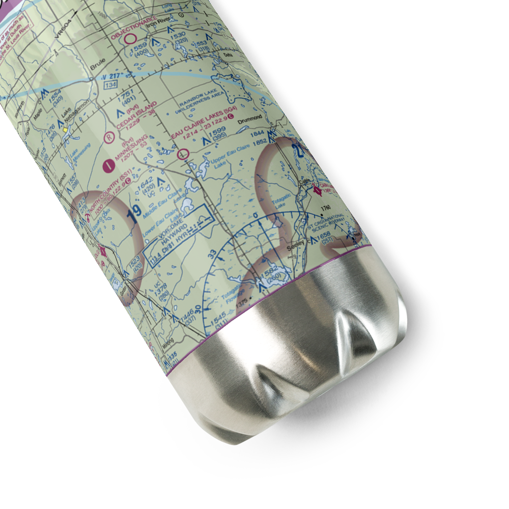 Eau Claire Lakes Airport (5G4) VFR Sectional Water Bottle 