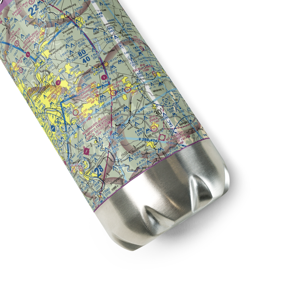 Greensburg Jeannette Regional Airport (5G8) VFR Sectional Water Bottle 