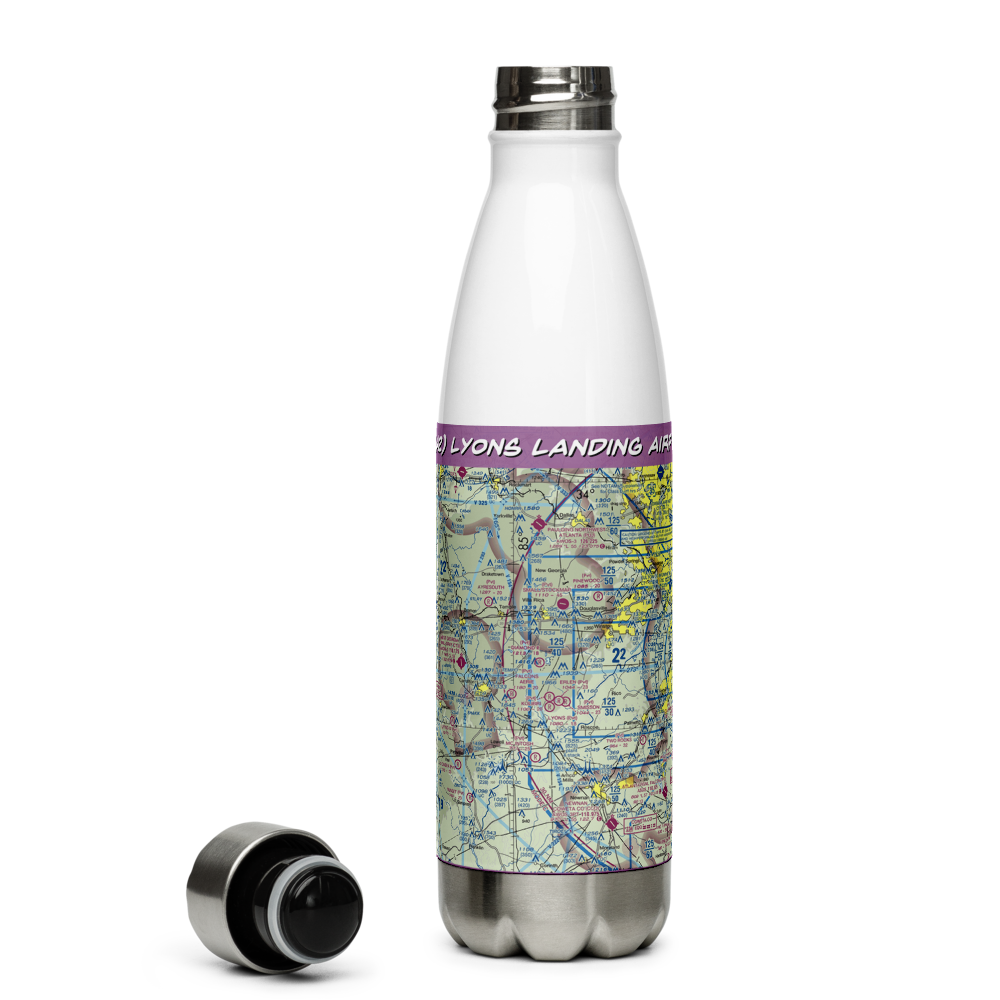 Lyons Landing Airport (5GA2) VFR Sectional Water Bottle 
