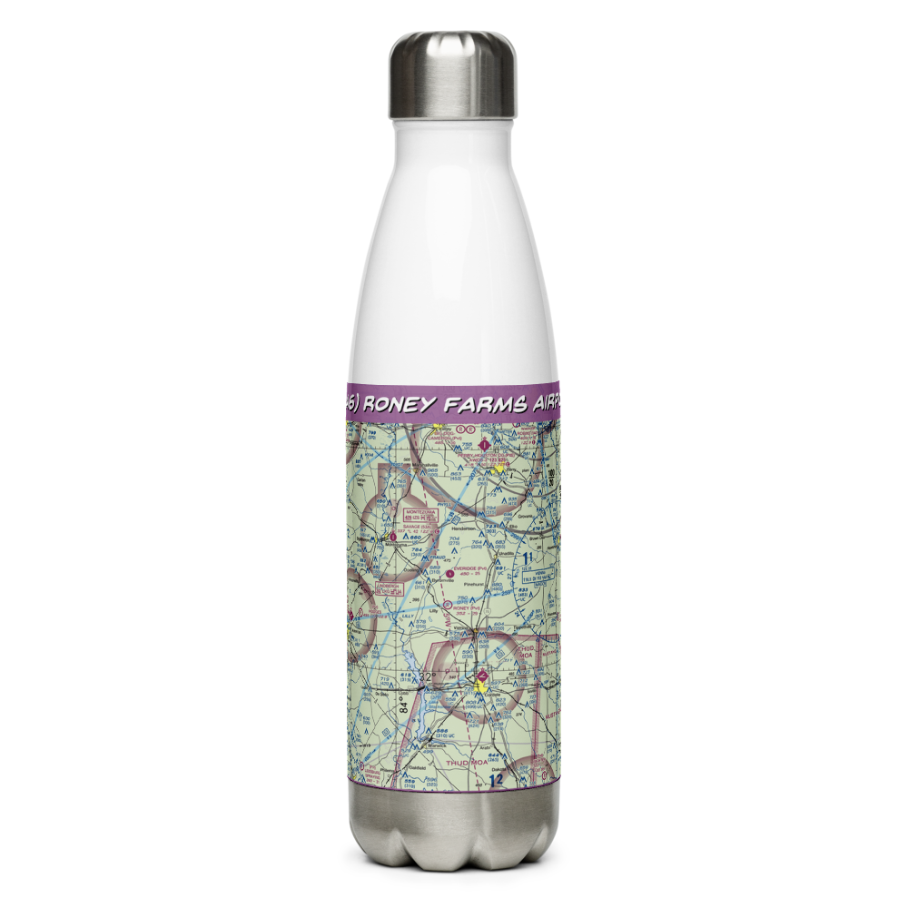 Roney Farms Airport (5GA6) VFR Sectional Water Bottle 