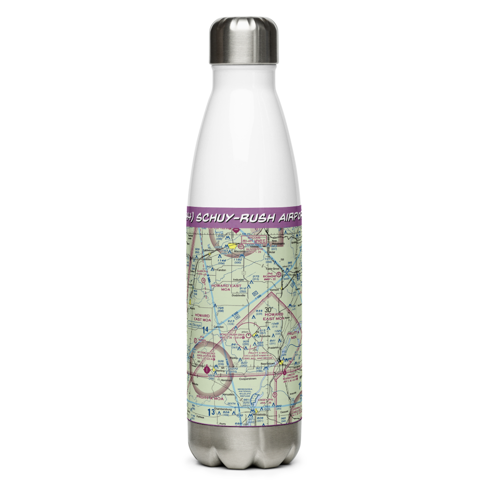 Schuy-Rush Airport (5K4) VFR Sectional Water Bottle 