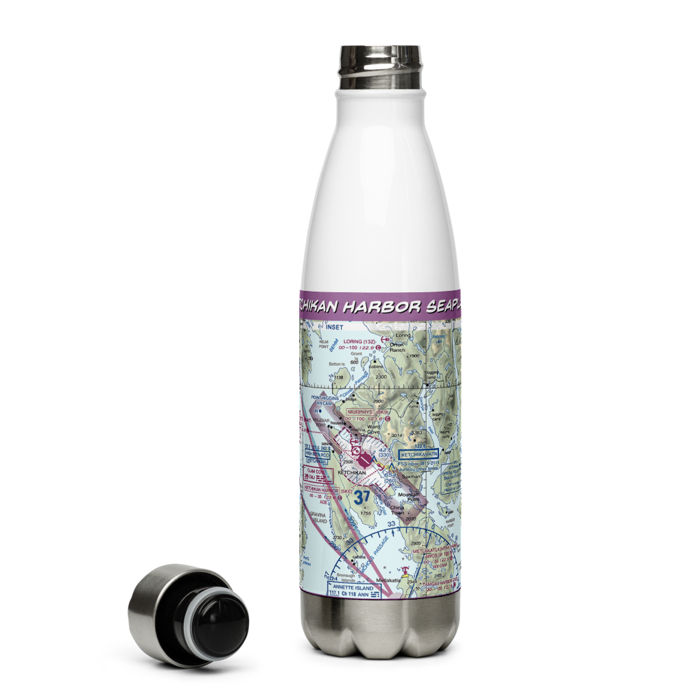 Ketchikan Harbor Seaplane Base (5KE) VFR Sectional Water Bottle 