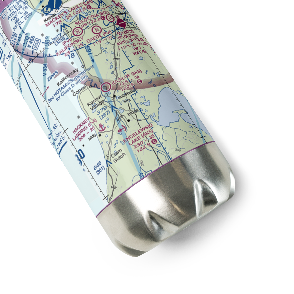 Kasilof Airport (5KS) VFR Sectional Water Bottle 