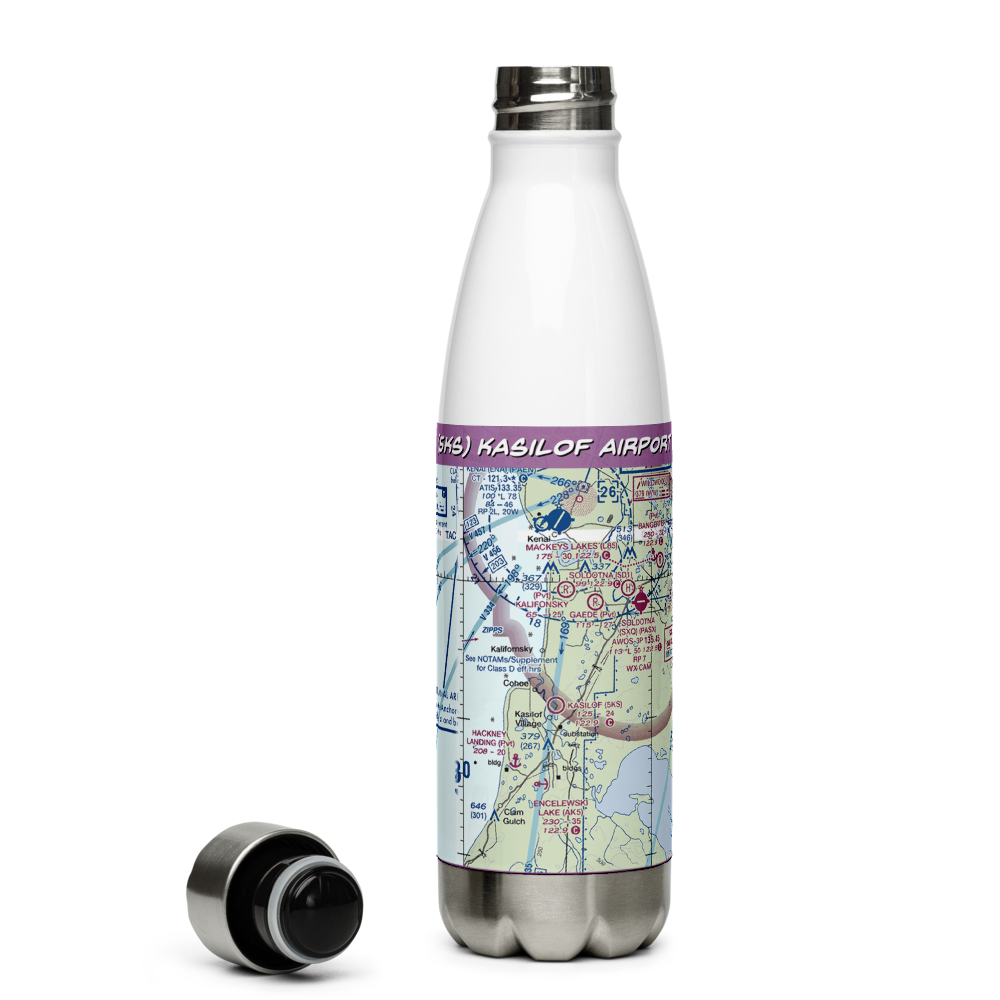 Kasilof Airport (5KS) VFR Sectional Water Bottle 