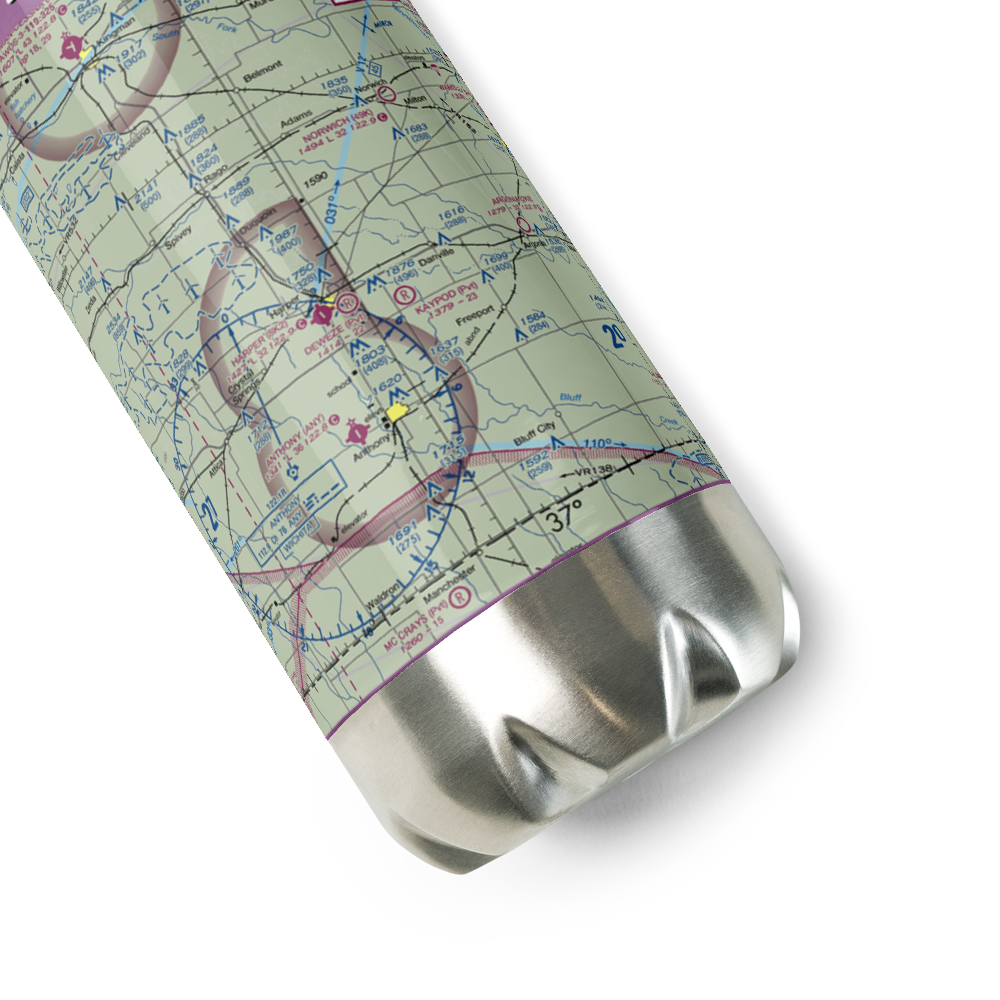 Deweze Airport (5KS3) VFR Sectional Water Bottle 