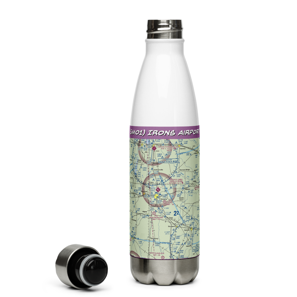 Irons Airport (5MO1) VFR Sectional Water Bottle 