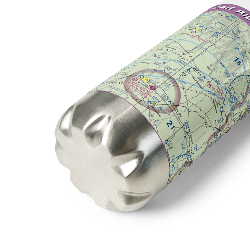 Oak Ridge Farms Airport (5MO9) VFR Sectional Water Bottle 