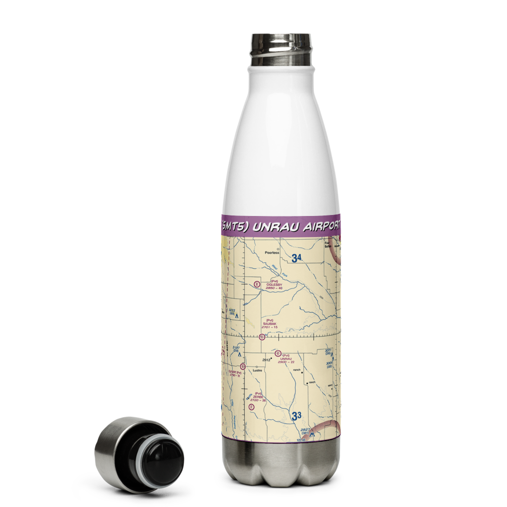 Unrau Airport (5MT5) VFR Sectional Water Bottle 