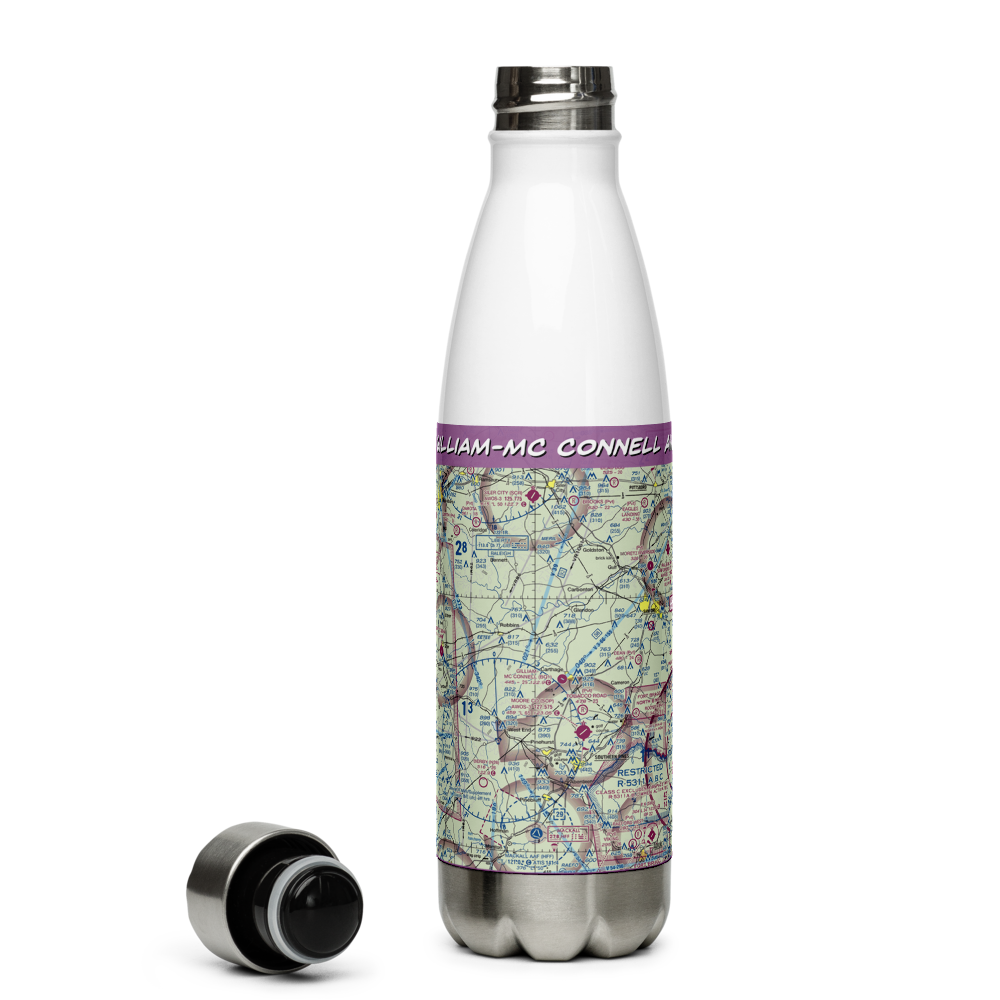 Gilliam-Mc Connell Airfield (BQ1) VFR Sectional Water Bottle 