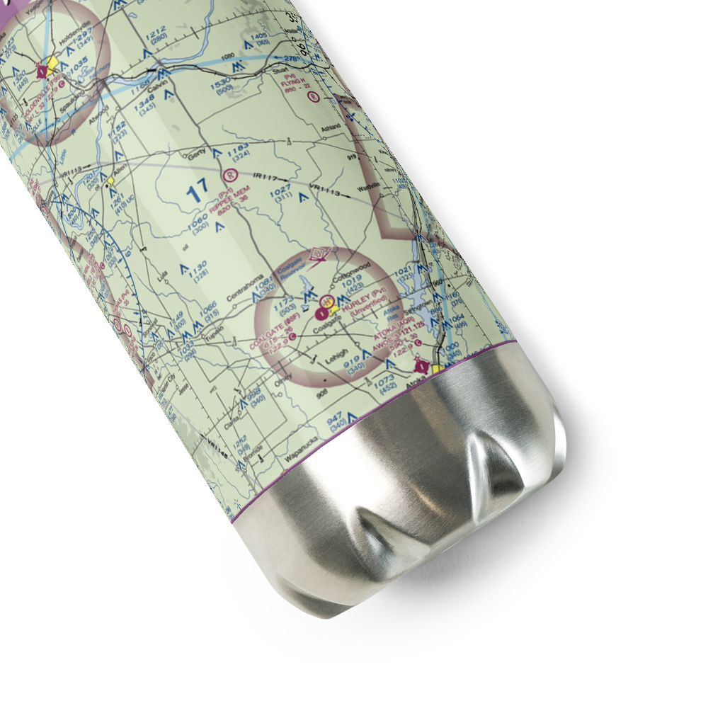 Christopher M. Rippee Memorial Airport (5OK2) VFR Sectional Water Bottle 