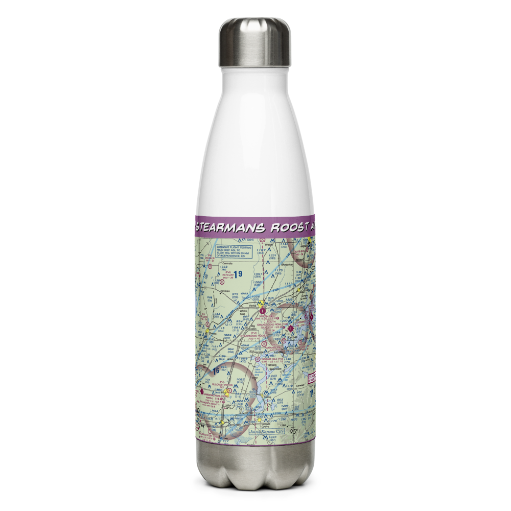 Stearmans Roost Airport (5OK3) VFR Sectional Water Bottle 