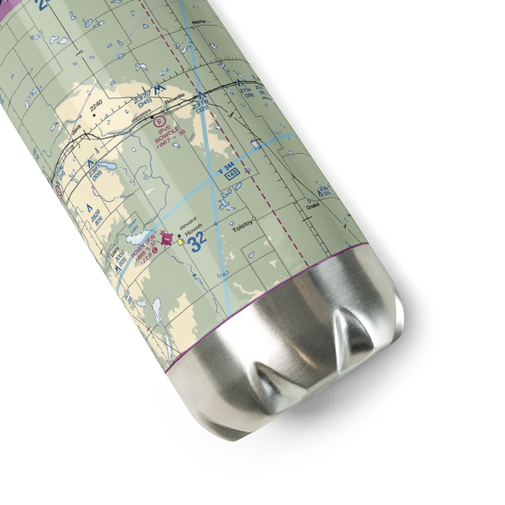 Bowdle Municipal Airport (5SD3) VFR Sectional Water Bottle 