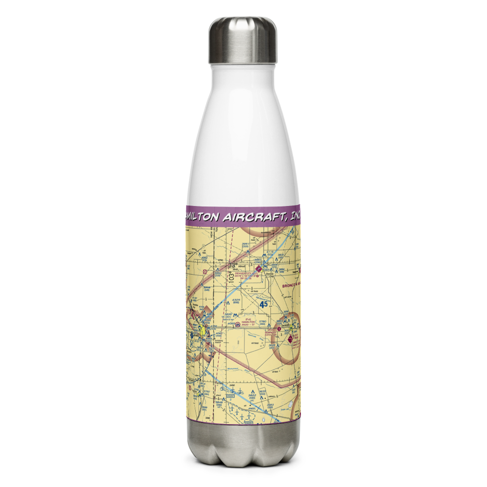 Hamilton Aircraft, Inc Airport (5TA0) VFR Sectional Water Bottle 