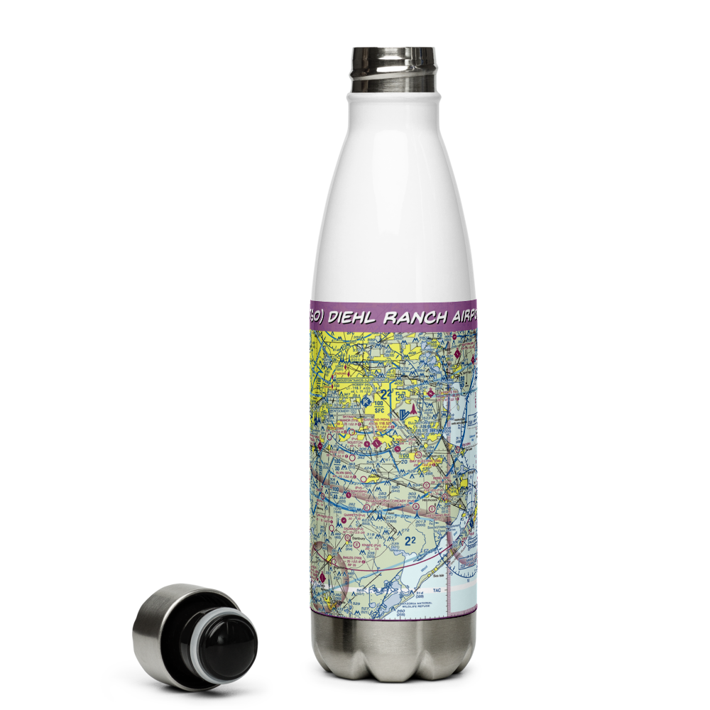Diehl Ranch Airport (5TS0) VFR Sectional Water Bottle 
