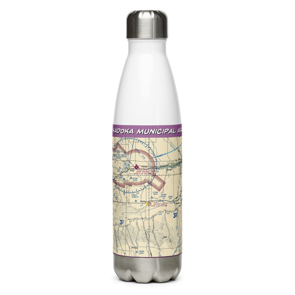 Kadoka Municipal Airport (5V8) VFR Sectional Water Bottle 